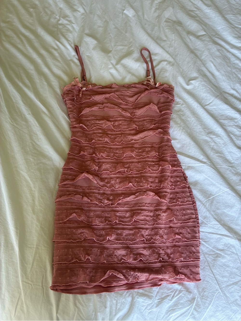 Women’s Dusty Rose Ruffle Bodycon Dress
